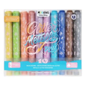 Resaltadores Mooving  Metalicos con Glitter