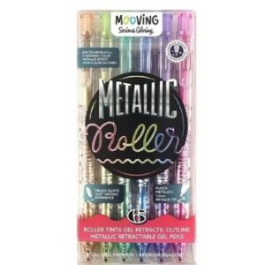 Lapiceras Mooving Roller Gel Metallic x6