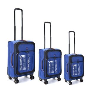 Valija Wanderlust 28" Grande Azul 4 Ruedas