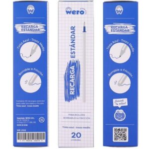 Tanque para lapicera borrable Refil Azul