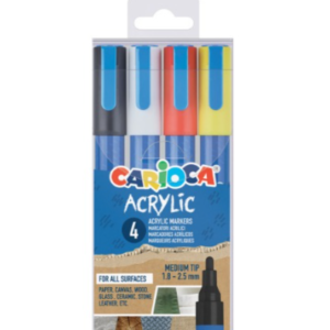 Marcador Carioca Acrilico Punta Media x4