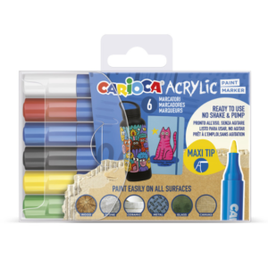 Marcador Carioca Acrilico Maxi x6