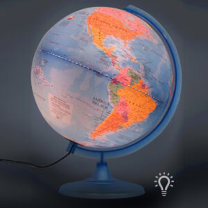 Globo Terraq B/Pl C/Luz 30cm 307LW