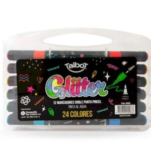 Marcadores al agua con glitter Doble punta pincel talbot