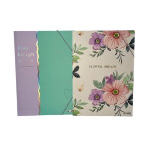 Carpeta oficio 3 solapas con elastico Pastel y floreado Mooving