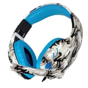 Auricular Con Cable Con Microfono Gamer Counter Camuflado azul netmak