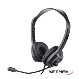 Auricular Vincha Con Cable Mini Plug Con Microfono Para PC Netmak NM-765