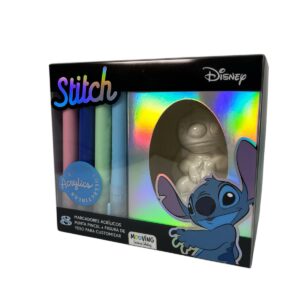 Set de Arte  personaje yeso con 8 Marcadores Acrilicos Punta Pincel Mooving