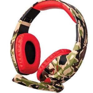 Auricular Con Cable Con Microfono Gamer Counter Camuflado Rojo Netmak